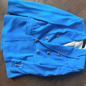 Zara Bright Blue Double-Breasted Blazer